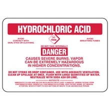 Hydrochloric Acid Antidote Sign, (Muratic Acid) Stick-On Vinyl