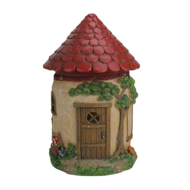 Illuminate Your Garden with the 11.5″ LED Lighted Solar Mushroom House Statue