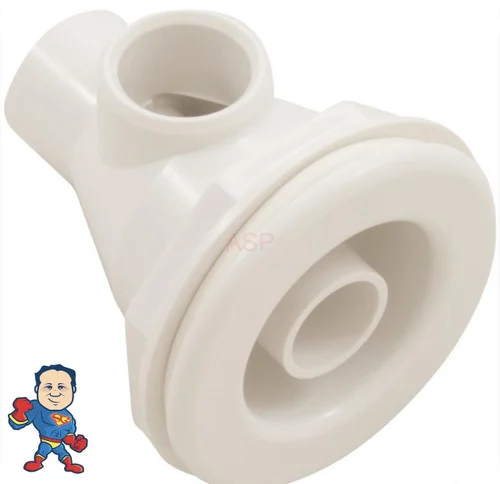 Jacuzzi Whirlpool BMH Directional Jet Assembly, 2″ Hole, White Smooth, 3/4″ Water x 1/2″ Air Slip Complete Kit