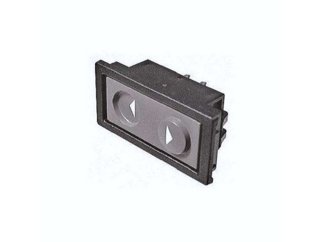 Power Window Control Switch Assy, 1 button, gray switch w/ black bezel, RH or LH, replacement