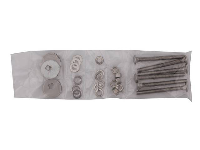 BOLT KIT, Bed, unpolished stainless steel, installs bed to the frame, (30) incl bolts, washers and nuts