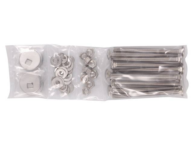 BOLT KIT, Bed, polished stainless steel, installs bed to the frame, (50) incl bolts, washers and nuts