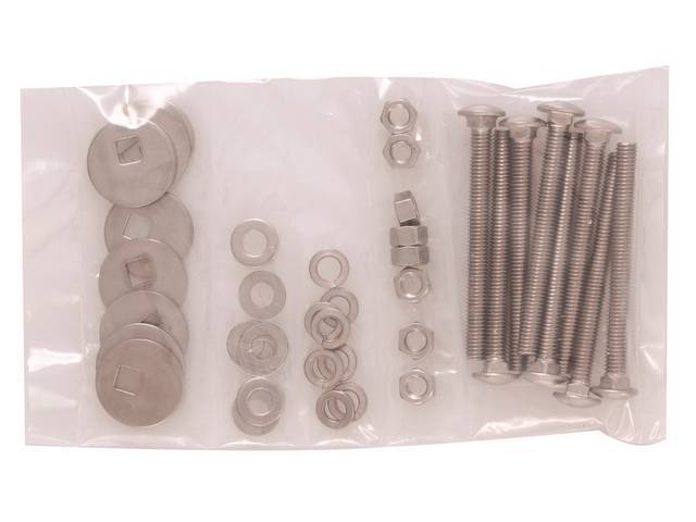 BOLT KIT, Bed, unpolished stainless steel, installs bed to the frame, (40) incl bolts, washers and nuts