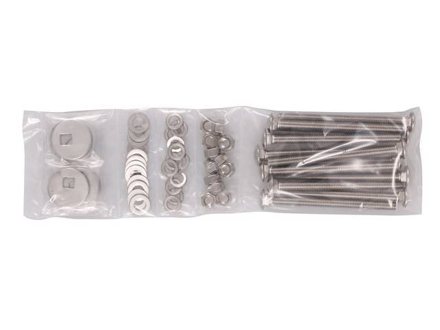 BOLT KIT, Bed, polished stainless steel, installs bed to the frame, (60) incl bolts, washers and nuts