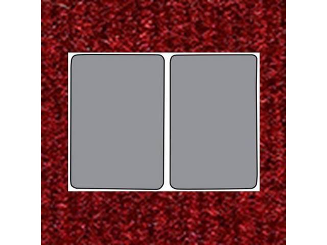 FLOOR MATS, Carpet, cut pile, Oxblood / Red (lightest red available), 2-piece set, repro