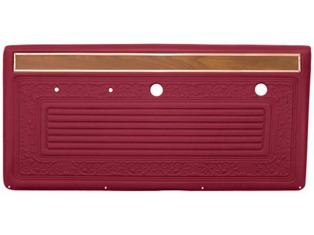 Inside Vinyl Door Panel Set, Red, pair, US Made reproduction