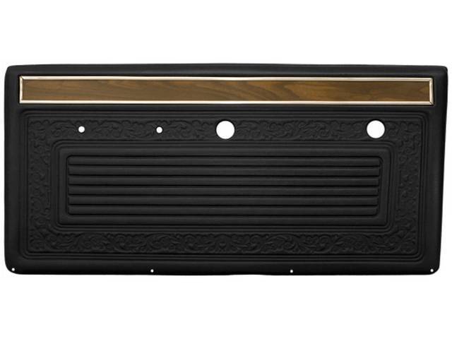 Inside Door Panel Set, Pre-Assembled, Black, reproduction