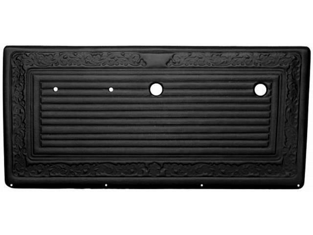 Black Horizontal Pleat Center Front Door Panel Set, ABS-plastic construction