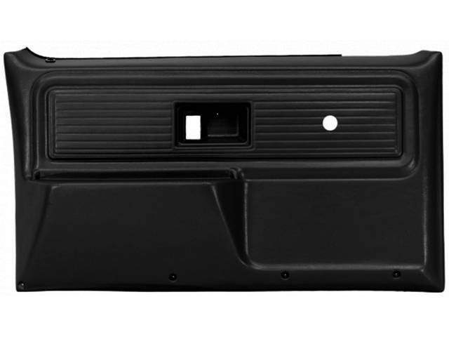 Black Cheyenne Type Front Door Panel Set, with manual windows and door locks, ABS-plastic construction for (77-80)