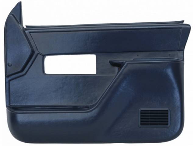 Replacement Style Front Door Panel Set, Shadow Blue, ABS Plastic, w/o Power Locks and Power Windows, w/o Cloth Inserts Reproduction for (88-94)
