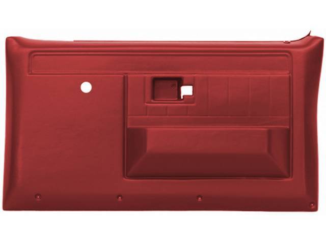 Front Door Panel Set, Portola Red / Bright Red, w/o power windows, w/ power locks, reproduction