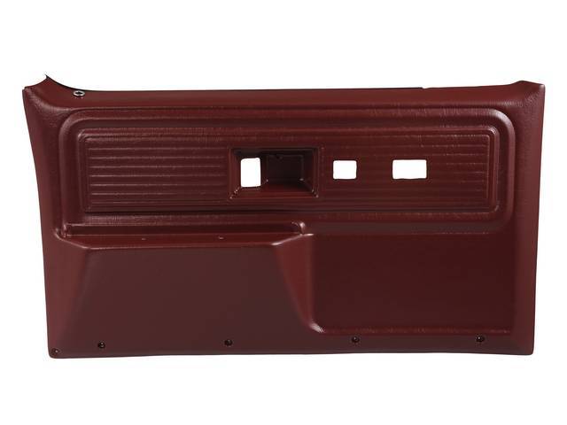 PANEL SET, REPLACEMENT STYLE, BURGUNDY, FRONT DOORS, W/ POWER WINDOWS OR DOOR LOCKS, ABS PLASTIC, ** ACCEPTS ORIGINAL TRIM INSERTS **