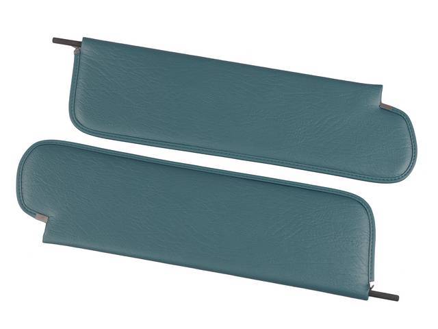 Sunvisor Set, Dark Aqua / Turquoise, oxen grain vinyl, reproduction