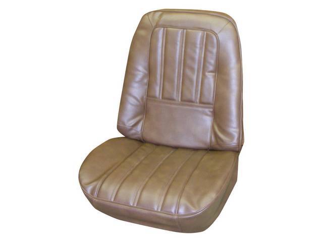 UPHOLSTERY SET, Buckets, dark saddle, PUI, sierra grain vinyl w/ elk grain inserts