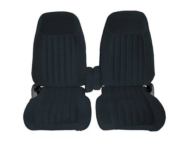 Bucket Seat Upholstery, High Back w/ Armrests, Standard Cab, Front, Black Vinyl, reproduction
