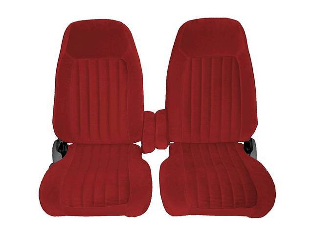 Bucket Seat Upholstery, High Back w/ Armrests, Standard Cab, Front, Red Vinyl, reproduction