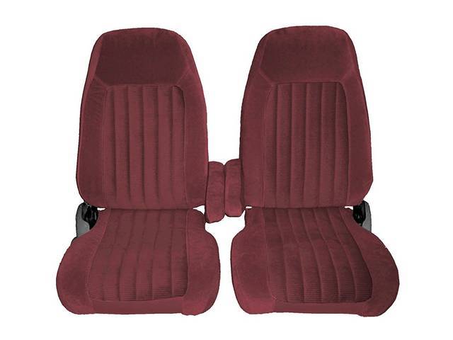 Bucket Seat Upholstery, High Back w/ Armrests, Standard Cab, Front, Maroon Vinyl, reproduction