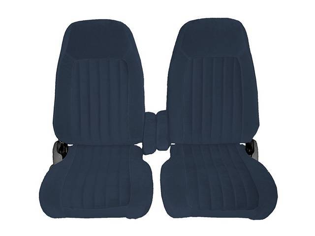 Bucket Seat Upholstery, High Back w/ Armrests, Standard Cab, Front, Navy Blue Vinyl, reproduction