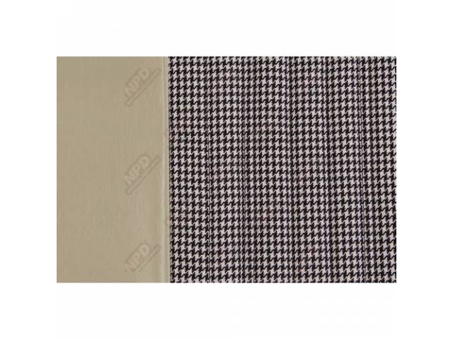 Upholstery Set, Buckets, Dlx Houndstooth, White, Walrus grain vinyl w/ off white Houndstooth cloth inserts