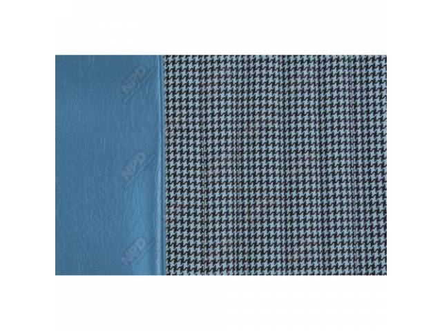 Upholstery Set, Buckets, Dlx Houndstooth, Bright Blue, Walrus grain vinyl w/ Blue Houndstooth cloth inserts