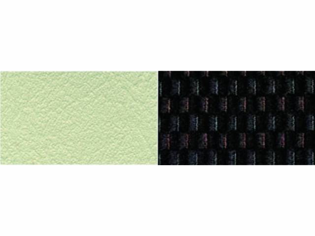UPHOLSTERY, BENCH, MADRID GRAIN VINYL, W / SCOTTSDALE COTH INSERTS, BLACK W/ WHITE VINYL