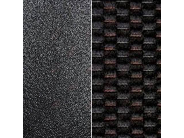 UPHOLSTERY, BENCH, MADRID GRAIN VINYL, W / SCOTTSDALE COTH INSERTS, BLACK W/ BLACK VINYL