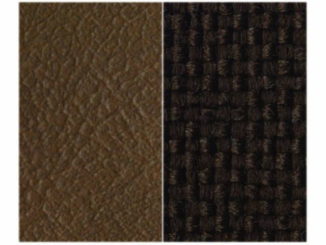 UPHOLSTERY, BENCH, MADRID GRAIN VINYL AND WOVEN FABRIC,SADDLE W/ CHOCOLATE INSERT