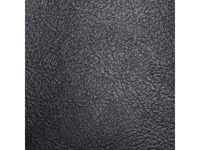 UPHOLSTERY, BENCH, STANDARD CAB OR FRONT CREW CAB, FRONT BENCH, BLACK MADRID GRAIN VINYL, W/ SEAT BELT CUT OUTS.