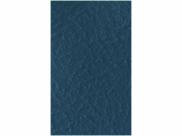 UPHOLSTERY, BENCH, STANDARD CAB OR FRONT CREW CAB, FRONT BENCH, MED BLUE MADRID GRAIN VINYL, W/ SEAT BELT CUT OUTS.