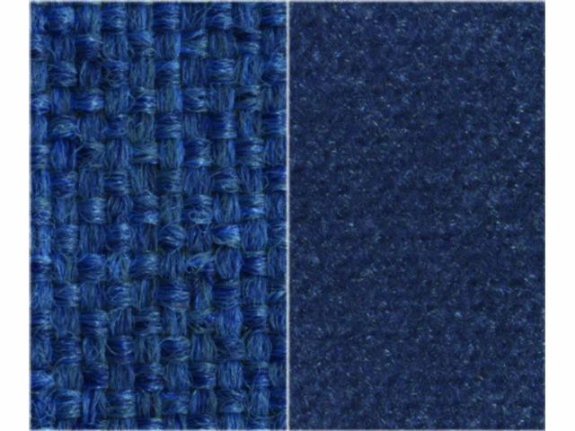UPHOLSTERY, BENCH, STANDARD CAB, FRONT BENCH, WOVEN CLOTH INSERT W/ MATCHING ENCORE VELOUR TRIM, ROYAL BLUE CLOTH W/ ROYAL BLUE VELOUR