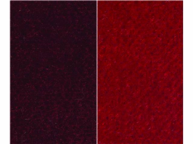 UPHOLSTERY, BENCH, STANDARD CAB, FRONT BENCH, W/ CENTER ARM REST, ENCORE VELOUR TWO TONE, BURGUNDY W/ RED INSERTS