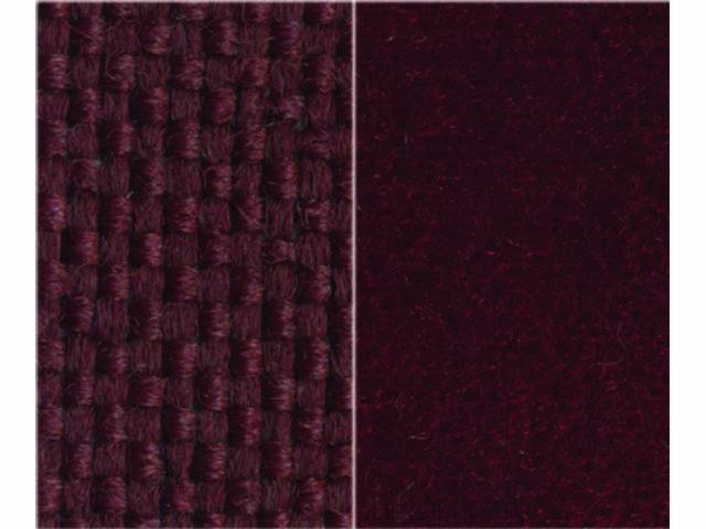 UPHOLSTERY, BENCH, STANDARD CAB, FRONT BENCH, INTERLUDE WOVEN CLOTH INSERT W/ GM VINYL TRIM, CURRANT CLOTH W/ MADRID MAROON VINYL
