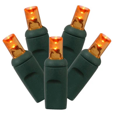 LED Net Style Christmas Lights – Orange – 4′ x 6′ – Green Wire