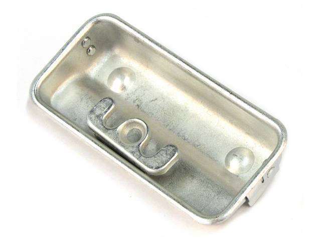 Receptacle, Console Panel, Ash, Bright Zinc Plated, Correct Shallow Depth Design, Cigarette Snuffer In In Correct Location, Repro