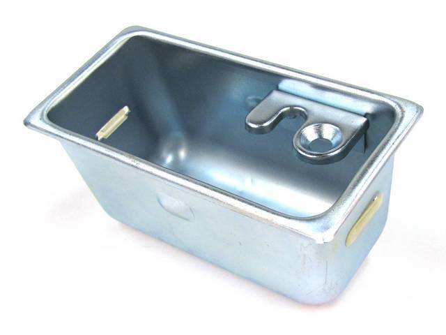 Receptacle, Console Panel, Ash, Bright Zinc Plated, Incl Correct Clear Plastic Lenses, Cigarette Snuffer In In Correct Location, Repro