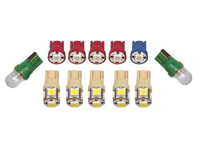 Led Kit, Gauge Cluster, Elite Series, Warm White, 5x Led Bulbs, 4-5x Brighter Than Stock Incandescent Bulbs, Less Heat