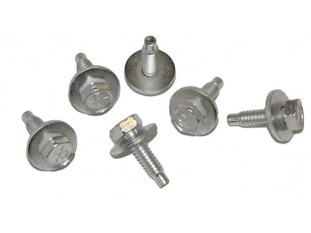Bolt Kit, Fender, 7/16 Inch Hex Head, Cadmium, Does Both Sides, (6), Repro