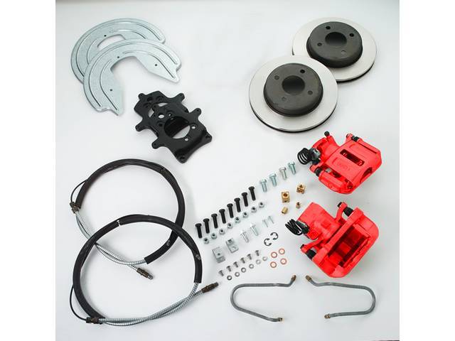 SSBC USA Rear Disc Brake Conversion Kit 79-86 (STD Rotors/Red Calipers)