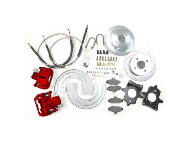 SSBC USA Rear Disc Brake Conversion Kit 79-86 (Upgrade Rotors/Red Calipers)