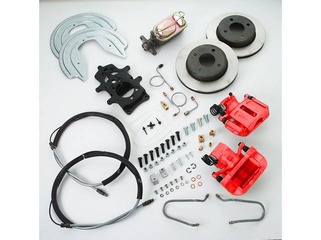 SSBC USA Rear Disc Brake Conversion Kit 87-92 (STD Rotors/Red Calipers)