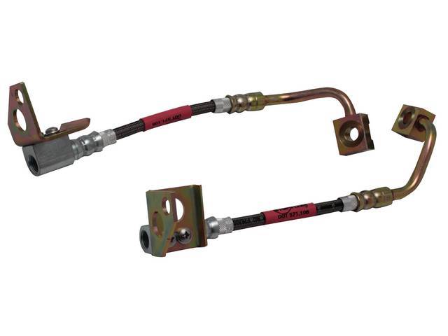 Brake Hose, Braided Stainless, Pair, Incl Both Rh And Lh Rear Axle Lines To Calipers, 5 Layer Design Features 304 Stainless Braided Wire
