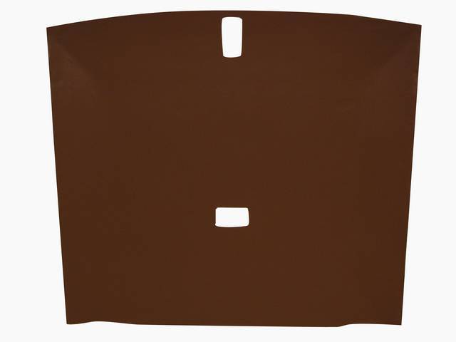 Headliner Assy, Roof, Cloth, Walnut, W/ Dome Light 25 3/4 Inch From Front And W/ Map Light, Incl Pre Installed Abs Backing Board,Repro