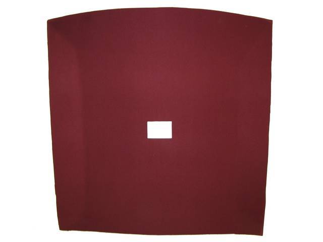 Headliner Assy, Roof, Cloth, Canyon Red, W/ Dome Light 25 3/4 Inch From Front And W/ Map Light, Incl Pre Installed Abs Backing Board,Repro