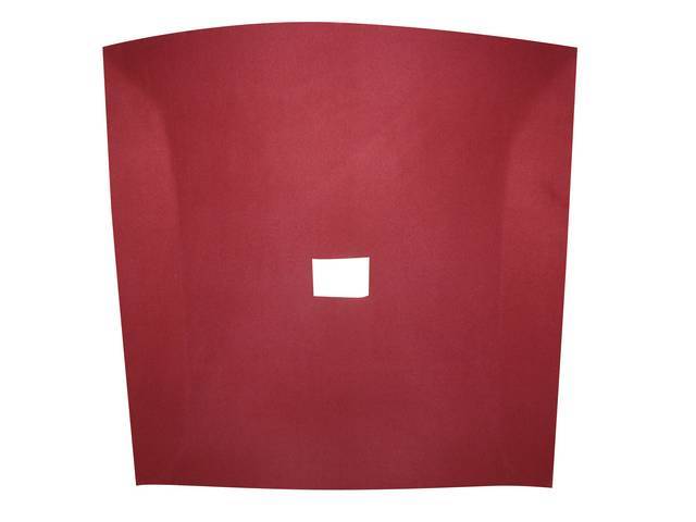 Headliner Assy, Roof, Cloth, Scarlet Red, W/ Dome Light 22 Inch From Front And W/O Map Light, Incl Pre Installed Abs Backing Board,Repro