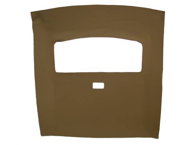 Headliner Assy, Roof, Vinyl, Carmel / Chamois, W/ Front Mounted Dome Light, Incl Pre Installed Abs Backing Board,Repro
