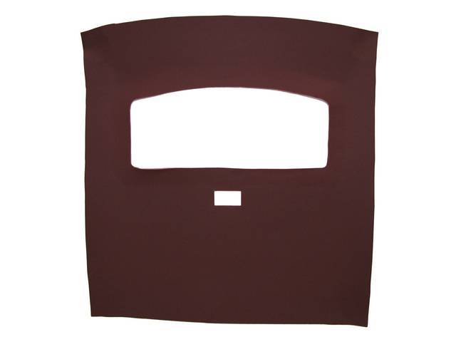 Headliner Assy, Roof, Vinyl, Canyon Red, W/ Front Mounted Dome Light, Incl Pre Installed Abs Backing Board,Repro