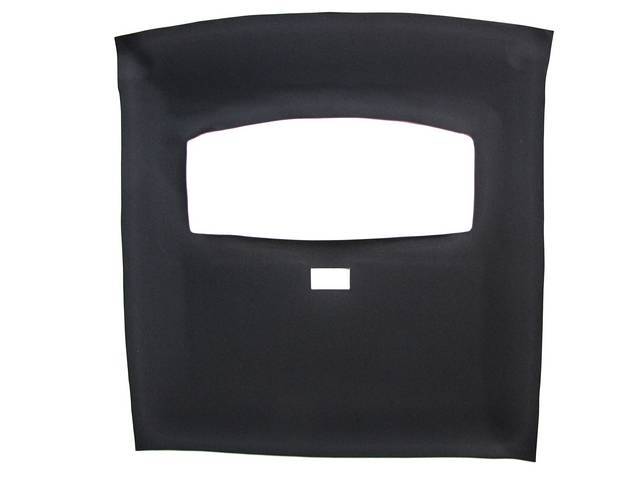 Headliner Assy, Roof, Cloth, Ebony / Black, W/ Front Mounted Dome Light, Incl Pre Installed Abs Backing Board,Repro