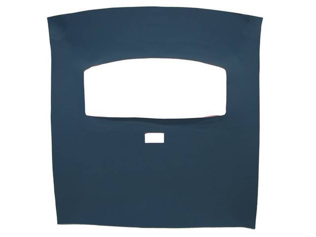 Headliner Assy, Roof, Vinyl, Crystal Blue, W/ Front Mounted Dome Light, Incl Pre Installed Abs Backing Board,Repro