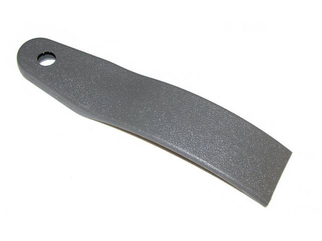Shield, Seat Belt, Front, Door Side, Smoke Gray, Repro