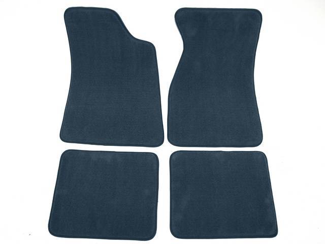 Floor Mats, Carpet, Cut Pile Nylon, Wedgewood Blue, W/O Logo, Repro, Nibbed Backing For Non-Slip Design